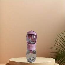 Tragbares 2-in-1-Wasser- und Futtersystem für Haustiere, rosa 350-ml-Wassernapf