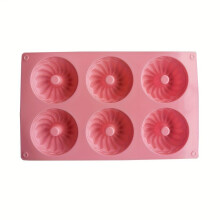 1 Stück 6-Loch-Silikon-Savari-Kuchenform zum Backen, Pink