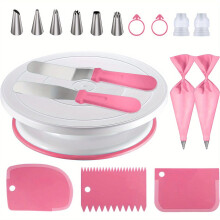 18-teiliges Kuchendekorationswerkzeugset, 18-teilig – Farbe: Rosa