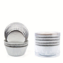 100 Stk. Rosegoldene Einweg-Cupcake-Förmchen, 100 Silber