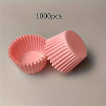 1000 Stück, Mini-Einweg-Cupcake-Formen, Backwerkzeuge, Pink