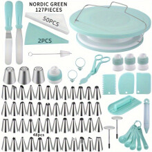127-teiliges Tortendekorationsset auf Drehsockel Northern Green