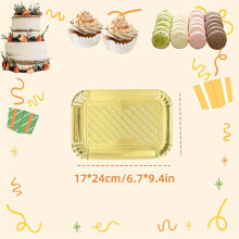 10 stücke Gold Kuchen Tabletts Rechteckige Cookie Trays 17cm * 24cm
