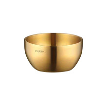 1 Stück Salatschüssel aus Edelstahl, 10,5 cm, quadratische Schüssel, Gold