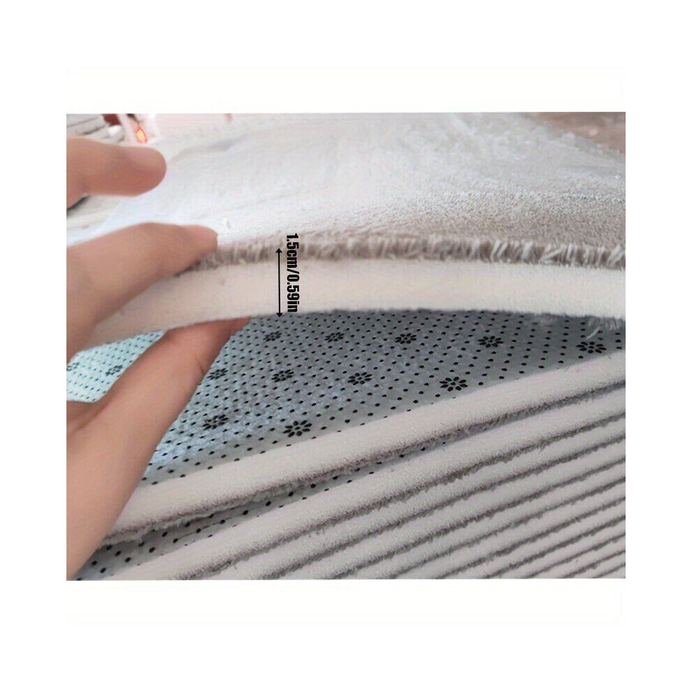 Tapis de bain en polaire corail ultra-doux – antidérapant, absorbant, léger, noir