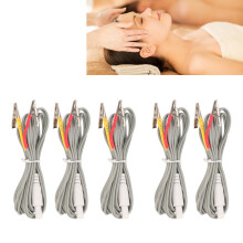 5 Stück Clip-Elektrodenkabel für TENS-Gerät – Grau