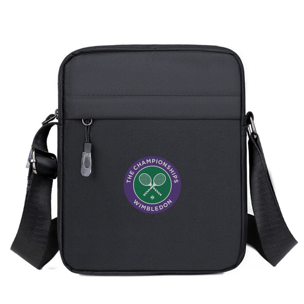 Sac de tennis Wimbledon pour homme – Oxford noir avec bandoulière réglable