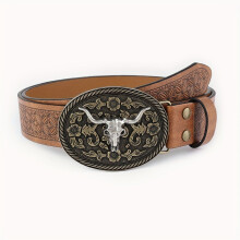 1 ceinture style cowboy western en relief pour homme, 110 cm / 43,2 cm