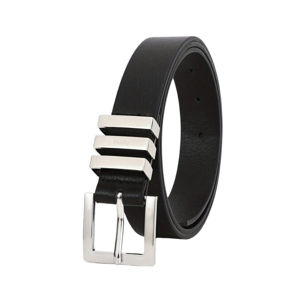 Ceinture en cuir taille unique pour femme, grande taille, boucle carrée, style jean, B - Juoda