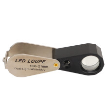 10X Jeweler's Loupe LED Light Metal Glass USB Rechargeable Compact