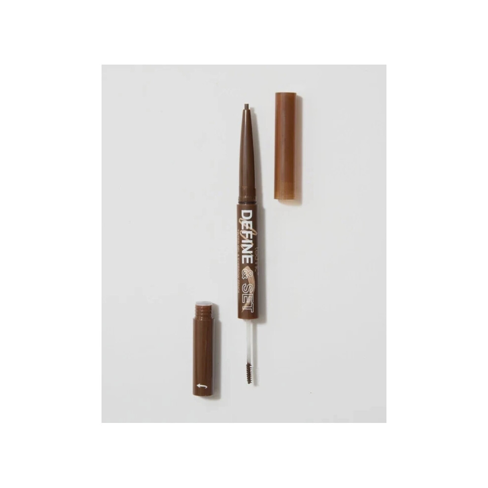 Technic Define & Set 2-in-1 Brow Sculpt Pencil & Tinted Gel - Brunette-image-OPC-PJH96CB-NEW