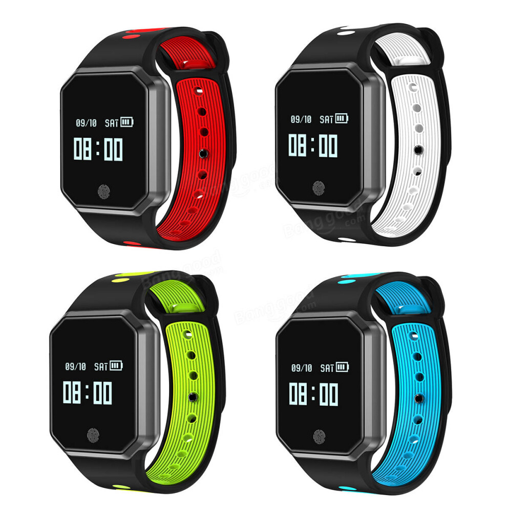 Greenzech (Red) Bluetooth Bracelet Heart Rate Monitor Fitness Tracker Smart Wristband For Mobile Phone