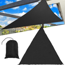 (L) 3/5M Extra Heavy Duty Shade Sail Sun Canopy Outdoor Triangle Garden Yard Awnings Summer Car Sunshade