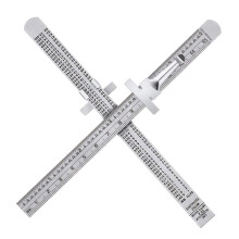 6 Inch/15 Cm Stainless Steel Retractable Clip Ruler with Metric & Imperial