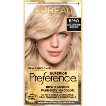 LOreal Paris Superior Preference Fade-Defying + Shine Permanent Color Hair, 8,5A Champagne Blonde, ?a??t? 1, ?af? ?a?????