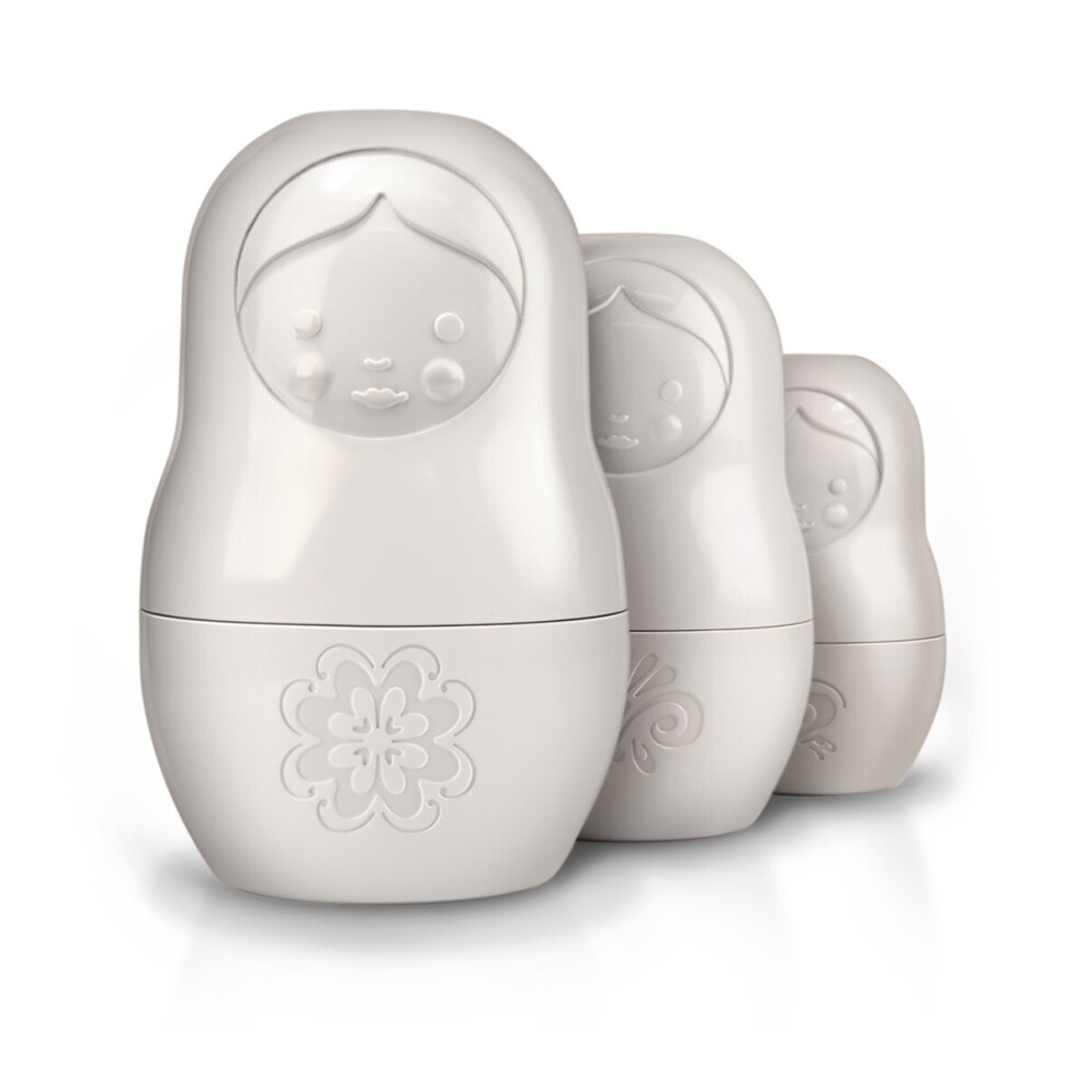 Trivial Pursuit Genu Genuine Fred Matryoshka Measuring Cups, Set Of 6, White
