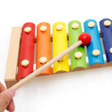 Colorful Rainbow Wooden Xylophone 8 Notes Kid & Toddler Percussion Instrument