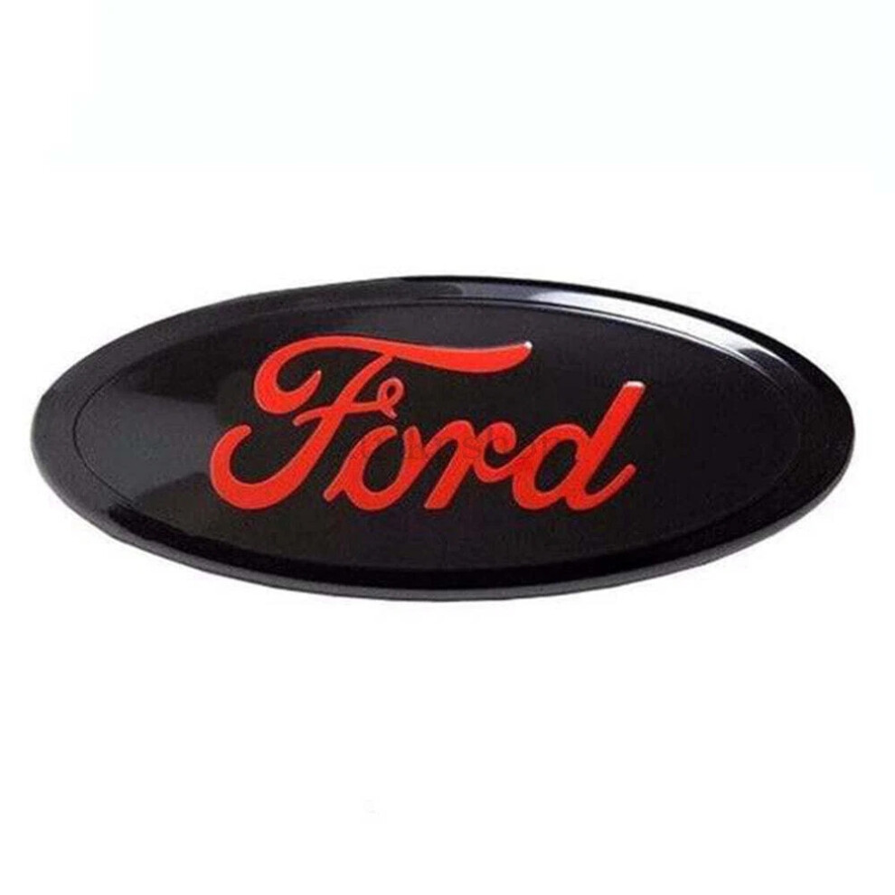 ( Red) Uk Store - 7 Inch (17.5*7Cm) For Ford Front Grille Ford Emblem Badge Black/Red 4069369121241