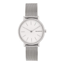 Skagen Dames Signatur Lille Twee-Hand Zilveren Stalen Mesh Band Horloge (Model: SKW2692)