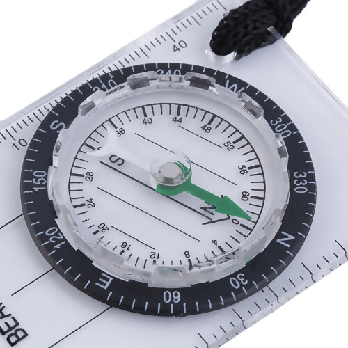 Outdoor Backpacking Transparent Plastic Compass Tool For Camping Hiking 2