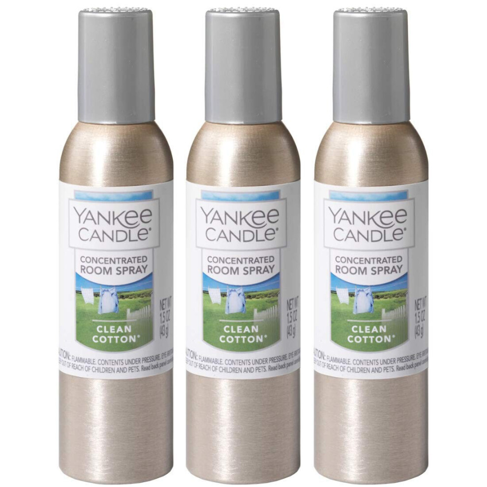Spray d'ambiance concentr   Yankee Candle, lot de 3 (Clean Cotton)