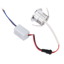 Mini eingelassener COB-Spotlight, stabile Wärmeableitung, LED-Einbauleuchte für Decken, 3W, silbernes Lampengehäuse, AC85‑265V, natürliches