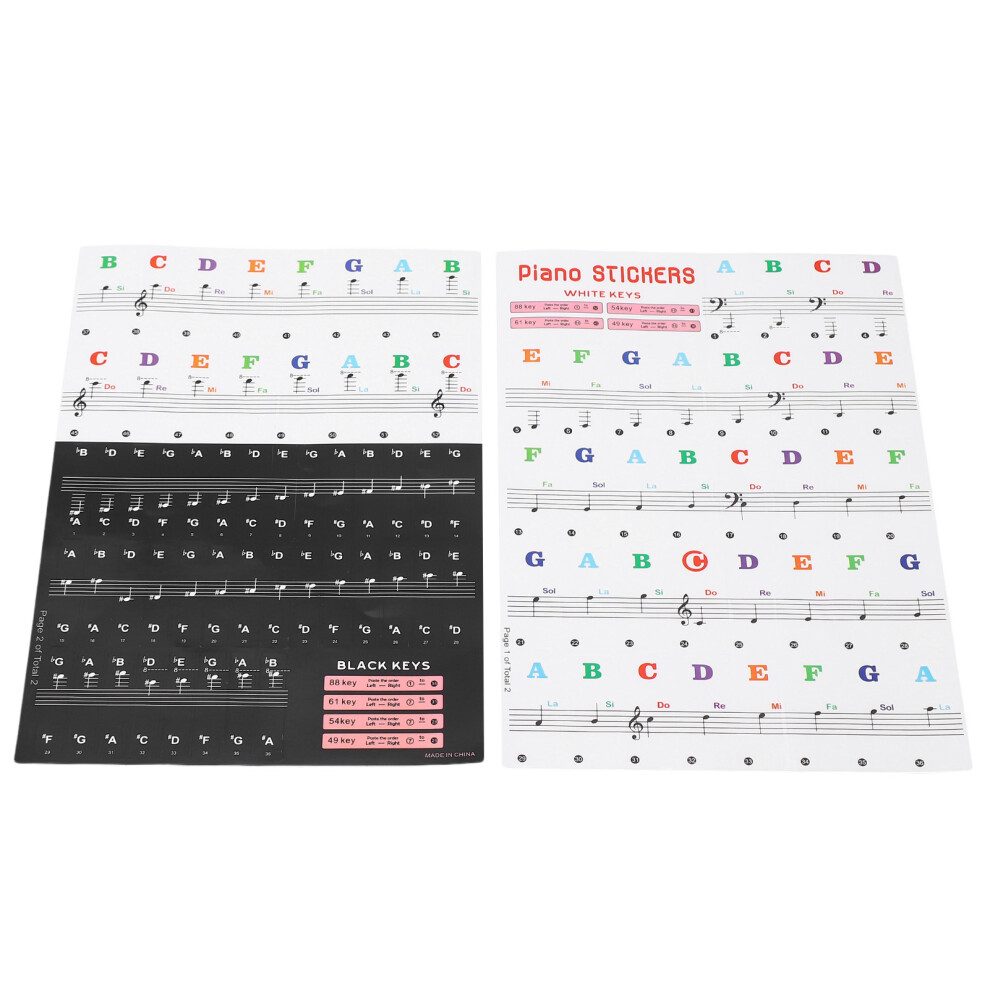 Piano Keyboard Stickers For 88/61/54/49 Key Self 9121376322822