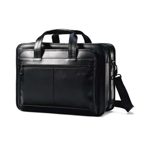 Mallette extensible en cuir Samsonite, noir, taille unique