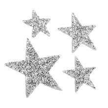 20 Stück Rhinestone-Sternaufnäher zum Aufbügeln für Jacken und Taschen Mode-Stickerei