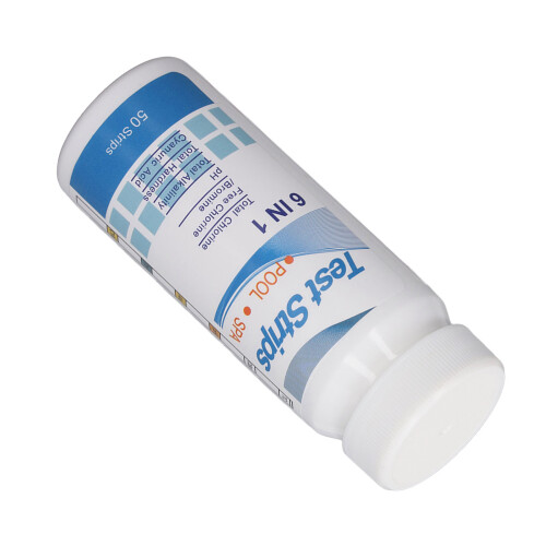 100 Pcs 6-in-1 pH Test Strips for Pools, Spa, Water Testing