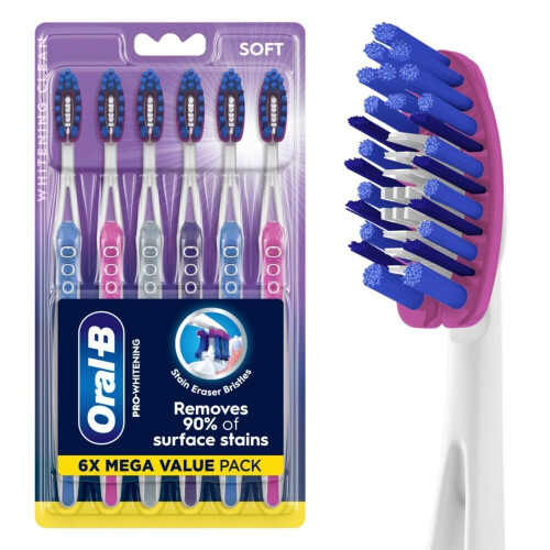 Oral-B Oral-B 3D White Pro-Flex Tooth Breuses Soft 6 Count