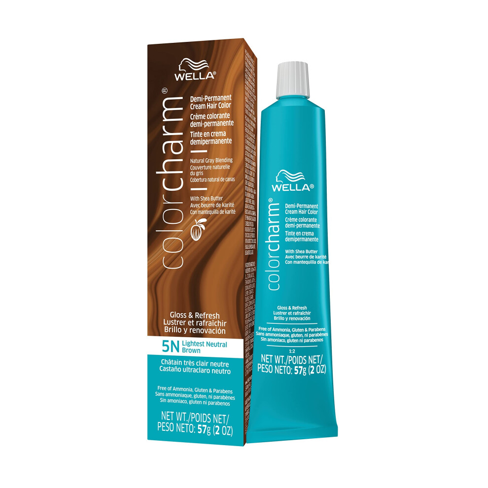 Wella Color Charm Demi Permanent Hair Color 5N Lightest Neutral 2 Oz Brown
