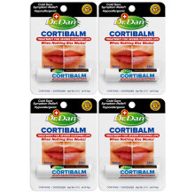 Dr. Dan's Cortibalm - 4 Pack - För torra, spruckna läppar - Läkningsläppbalsam för mycket chapped läppar