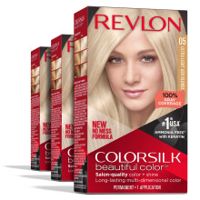 Revlon ColorSilk Permanent Blond Hårfärg – Ammoniakfri, 100% grå täckning, keratin och aminosyror, kladdfri och droppfri formel