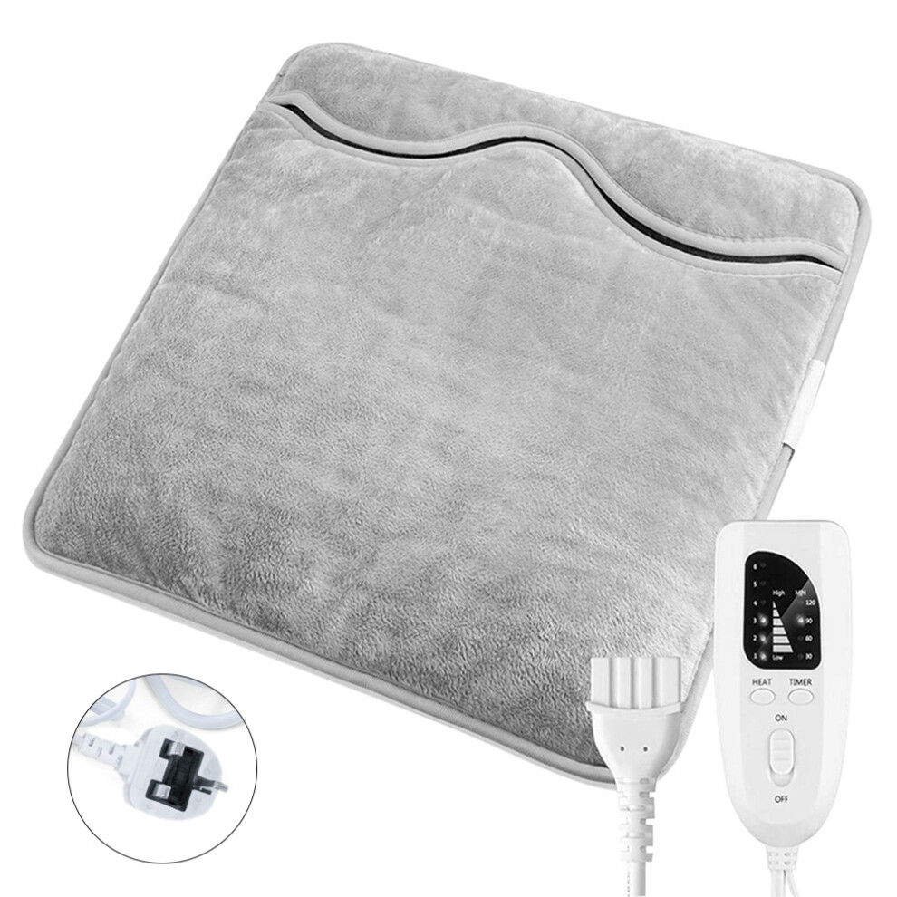 (UK Plug) Electric Heated Foot Warmer Winter Warm Feet Heating Pad Cushion Washable USB