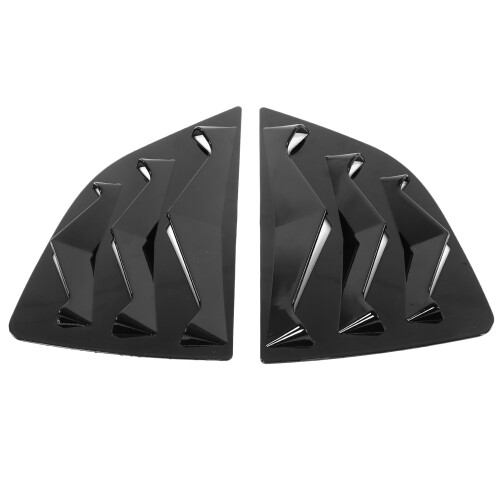 2pcs Rear Side Window Louver ABS Gloss Black Air 1