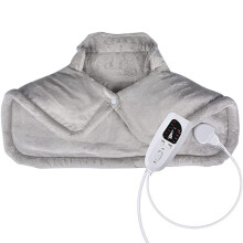 (Beige, UK Plug) Heating Pad for Neck and Shoulders Large Weighted Neck Heating Pad Electric for Neck Shoulder Pain Relief, 6 Heat Settings 4 Auto-Off Christmas Gifts