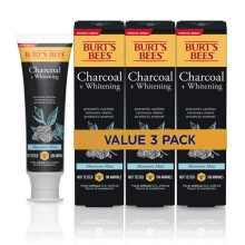 Pasta dental Burt's Bees sabor natural a carb   n con fl   or, menta de monta   a, 3 unidades de 4.7 oz