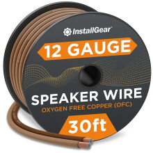 InstallGear 12-Gauge-Lautsprecherkabel (30 Fu)  braunes 12-AWG-Lautsprecherkabel, Lautsprecherkabel 99,9 %  desoxidiertes Kupfer  echtes Spec- un