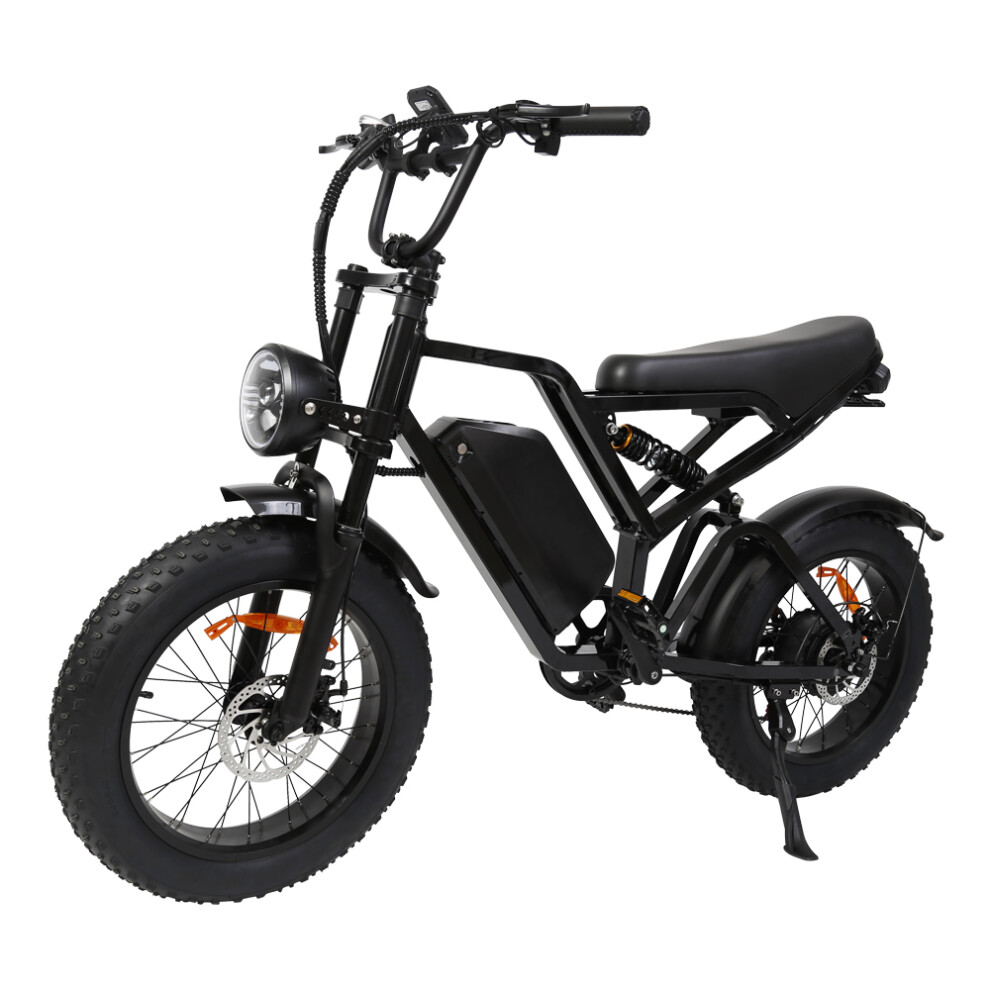 Electric Fat Tyre Mountain Bike 500W Motor 40km Range Full Suspension-image-OPC-PJH9DKT-NEW
