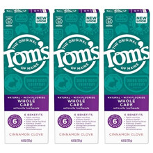 Pasta dental natural Tom's of Maine Whole Care con fl  or, canela y clavo, 113 g (paquete de 3) (el empaque puede variar)