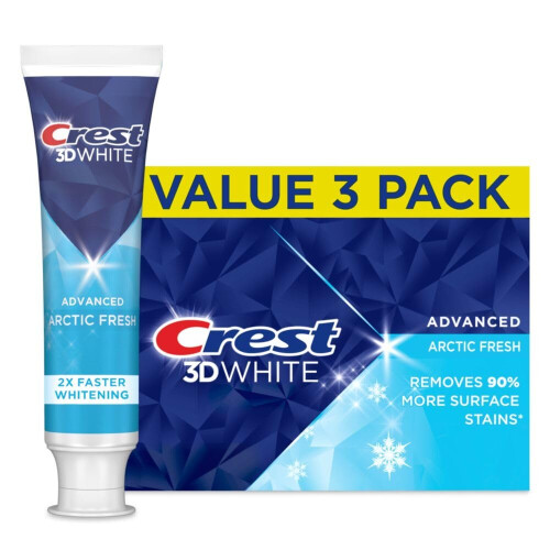Crest 3D White Advanced Οδοντόκρεμα Λεύκανσης, Arctic Fresh, 3.3 oz, Συσκευασία 3