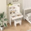 Westwood WestWood White Dressing Makeup Table Set Stool LED Mirror Hooks Adjust Shelves 2