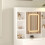 Westwood WestWood White Dressing Makeup Table Set Stool LED Mirror Hooks Adjust Shelves 3