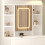Westwood WestWood White Dressing Makeup Table Set Stool LED Mirror Hooks Adjust Shelves 4