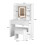 Westwood WestWood White Dressing Makeup Table Set Stool LED Mirror Hooks Adjust Shelves 9