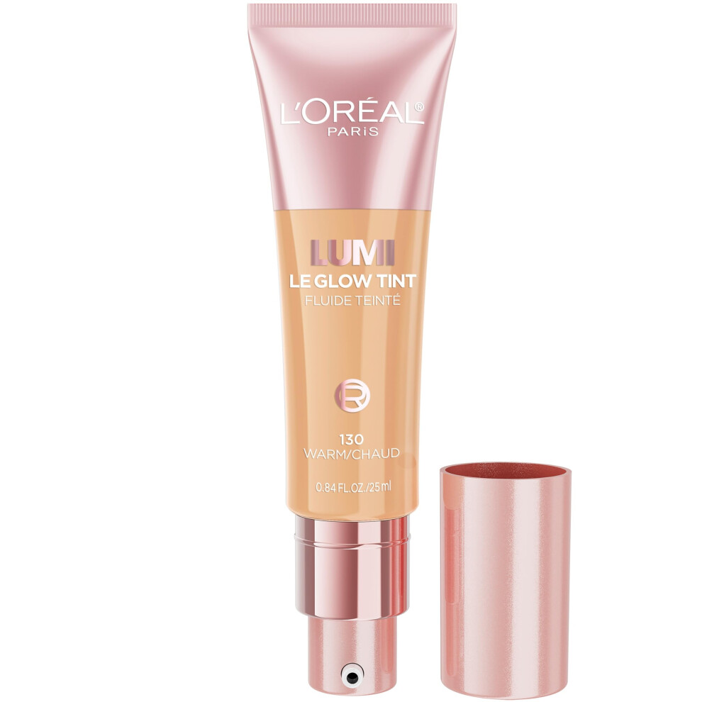 L'or?Al Paris Lumi Le Glow Skin Tint Siero Colorato Leggero A Base D'acqua Con Copertura Simile Al Fondotinta Glow Illuminator Warm 130 0,85 Fl Oz-image