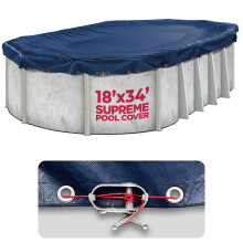 18 x 34 ft Oval Pool Covers for Above Ground Pools Oval Winter Pool Cover Swimming Pool Cover Keeps Out Debris Cold and UV Resistant Supreme Mesh