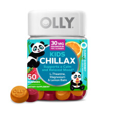 OLLY Kids Chillax, Magnesium Gummis mit L-Theanin, Zitronenmelisse, Beruhigungs-Kaubonbons für Kinder 4+, Sorbetgeschmack - 50 Stück