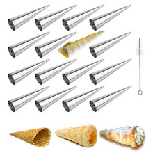 EUICAE Cream Horn Molds 5-inch Large Size Cream Horn Forms Pack of 16